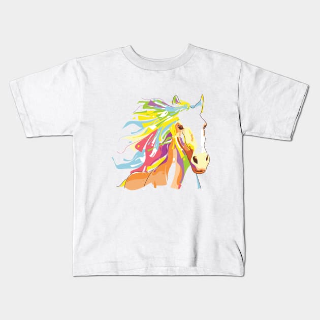 Horse - Horse Head Kids T-Shirt by Kudostees